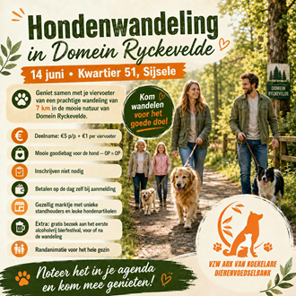 foto: Hondenwandeling Domein Ryckevelde Sijsele