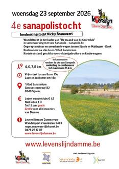 foto: Flyer 4e Sanapolistocht ter herdenking van Nicky Snauwaert.